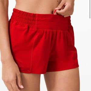 Hotty Hot High-Rise Lined Shorts 2.5” In Dark Red
